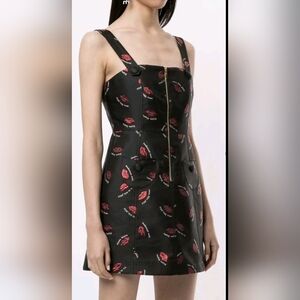 Alice McCall Treasure Lips Kissing French Black Mini Dress US 4